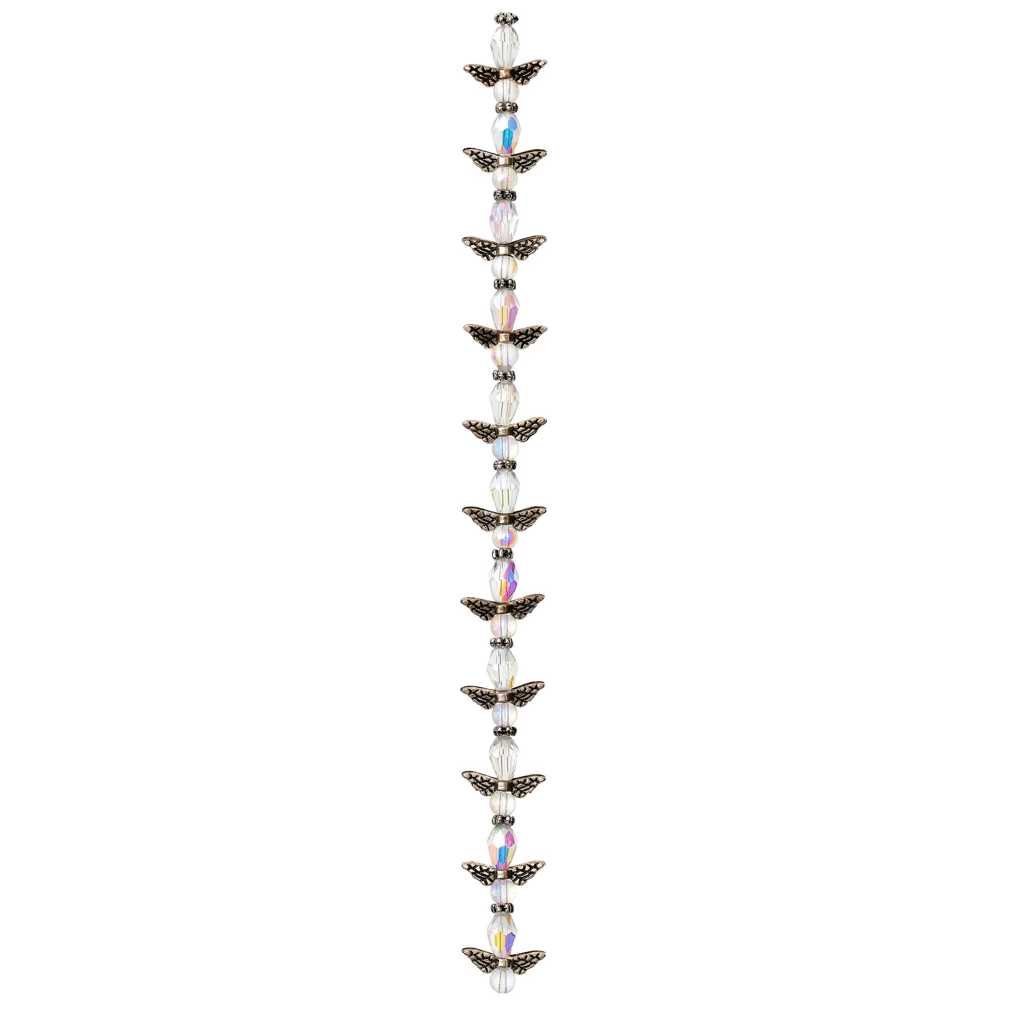 Glass, Metal & Crystal Mini Angel Beads, 12mm by Bead Landing™